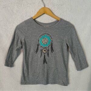 Mudd Gray Long Sleeve Kids Tee with Dreamcatcher